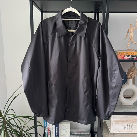 Vertx Black Lightweight Snap Front Collared Windbreaker Jacket Men’s Size Small - Picture 1 of 8